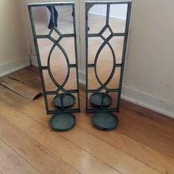 Antique Mirror and Candle Holders