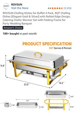 Rovsun chafing food warmer set, open box