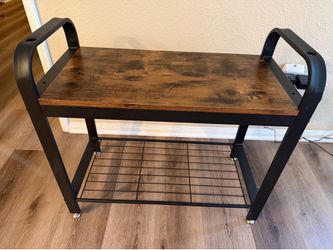 Industrial Side Table / Storage Shelf / Entryway Table