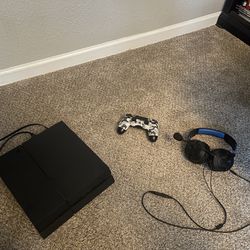 PS4 W/ Headphones And Controller