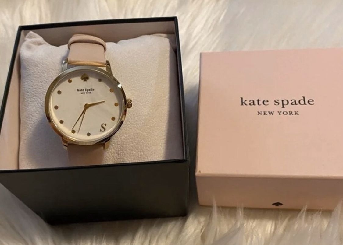 Kate spade leather watch pink New with box 