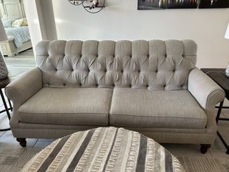 Gray Tufted Sofa