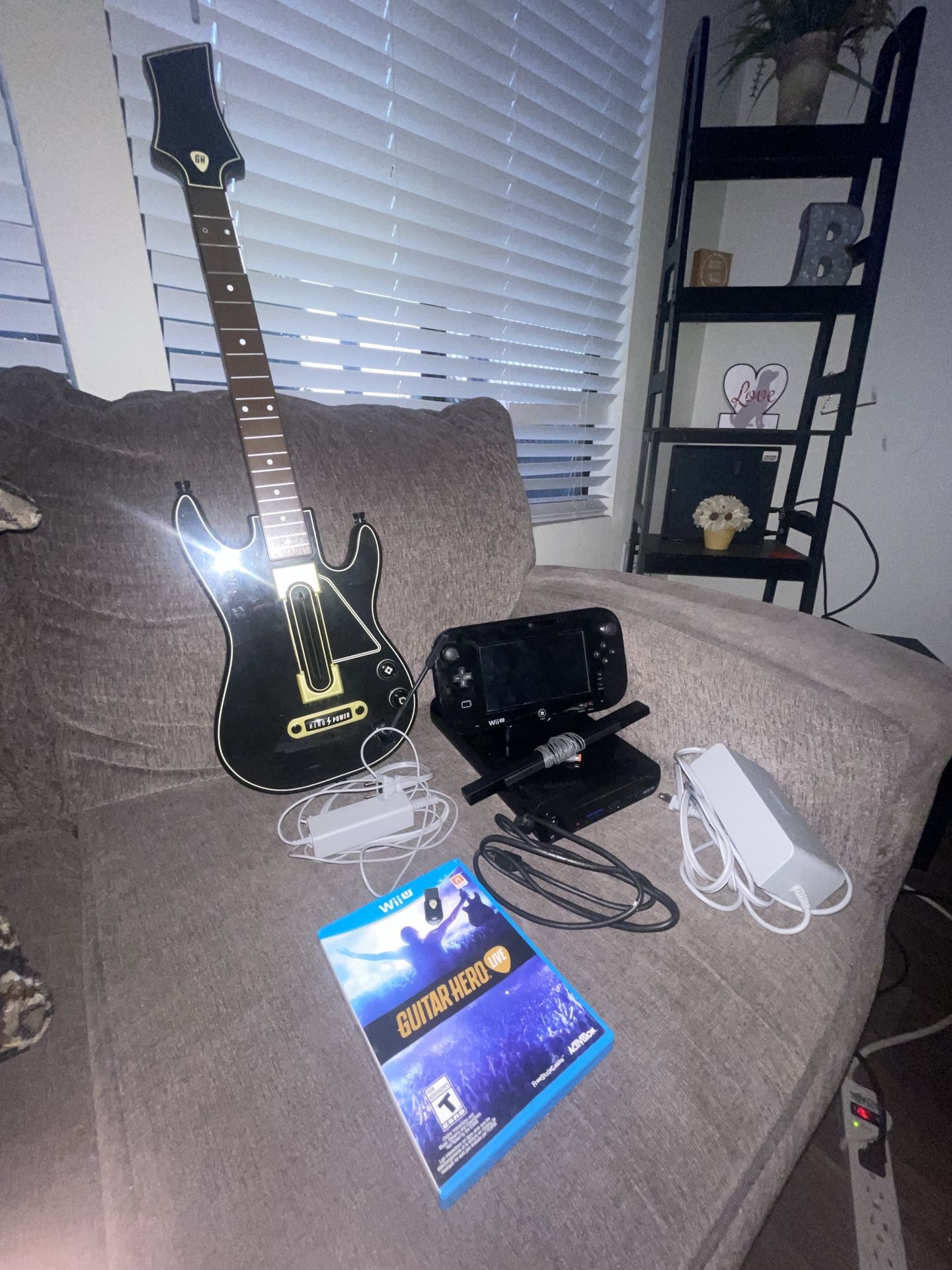 Wii U w/ Guitar Hero, Guitar & Dongle.