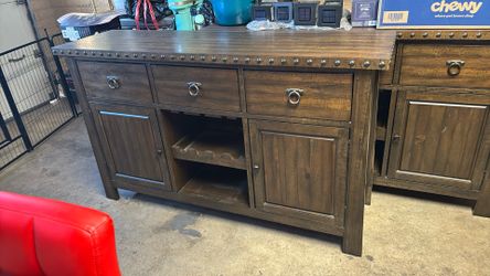 Set Of 2 Lightly Used Solid Wood Wine Cabinets