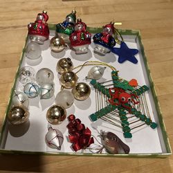 Mixed Lot of 23 Glass Blown Christmas Ornaments 