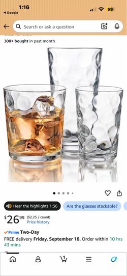 Clear Drinking Glasses with Bubble Texture
