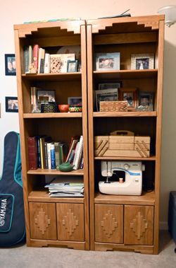 Pair of wooden bookcases