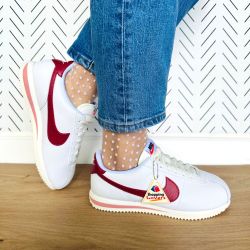 🤩Nike Cortez Classic Sz 8 Women Shoes White Red Casual Sneakers DN1791-103 New