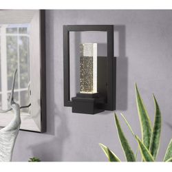 EAUSO LED Outdoor Wall Sconces, Exterior Wall Lights Indoor LED Wall Lantern in Black/  Bubble Glass