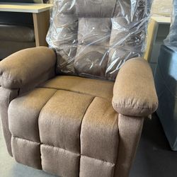 360° Swivel Rocker Recliner for Adults, Small Recliners for Small Spaces,  Manual Recliner and Side Pockets,Brown