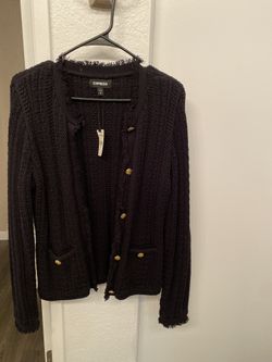 Black Button Down Knitted Sweater