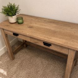 Wood Desk with Drawers