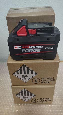 Milwaukee M18 REDLITHIUM FORGE XC8.0 Battery..$120.. firm on price.. each one.. brand new..many available for today...