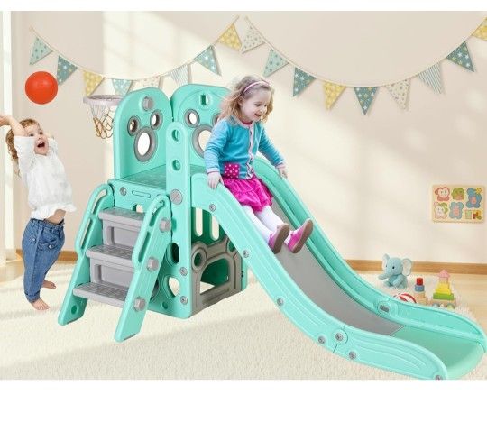 Brand New In Box π¦π Toddler Slide With Basketball π Hoop And Storage
