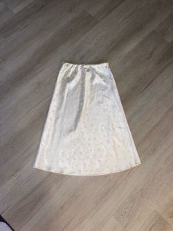 Large cream/white/ivory long maxi silk skirt
