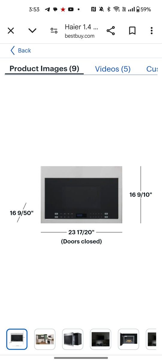 Haier Over The Range Microwave New In Box