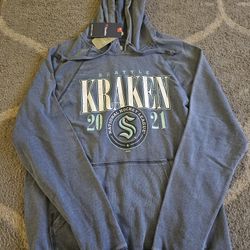 New NHL Seattle Kraken Vintage Snow Wash Navy Pullover Hoodie Men's Small $75 Retail