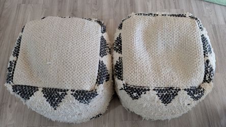 Upholstered Poufs – Set of 2