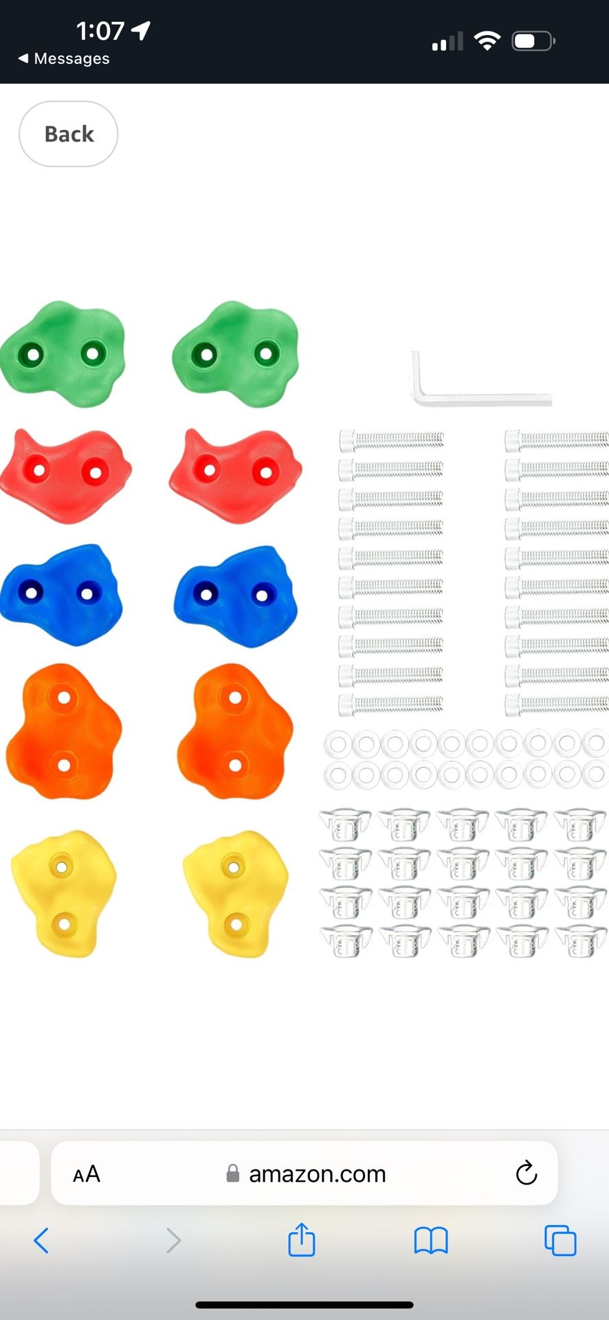 Crystal Lemon 10 Pack Rock Wall Climbing Holds, Wall Climbing Grips for Kids - Rock Wall Holds with Installation Hardware - Textured Rock Climbing Hol
