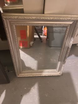 Silver Ornate Framed Wall Mirror