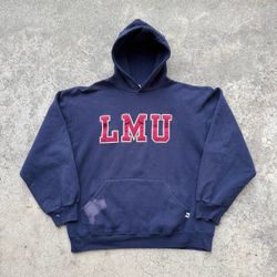Vintage LMU Loyola Marymount University Russell Athletic Sewn Pullover Blue Hoodie