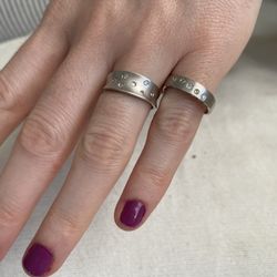 Diamond Matte finished white gold rings 14k