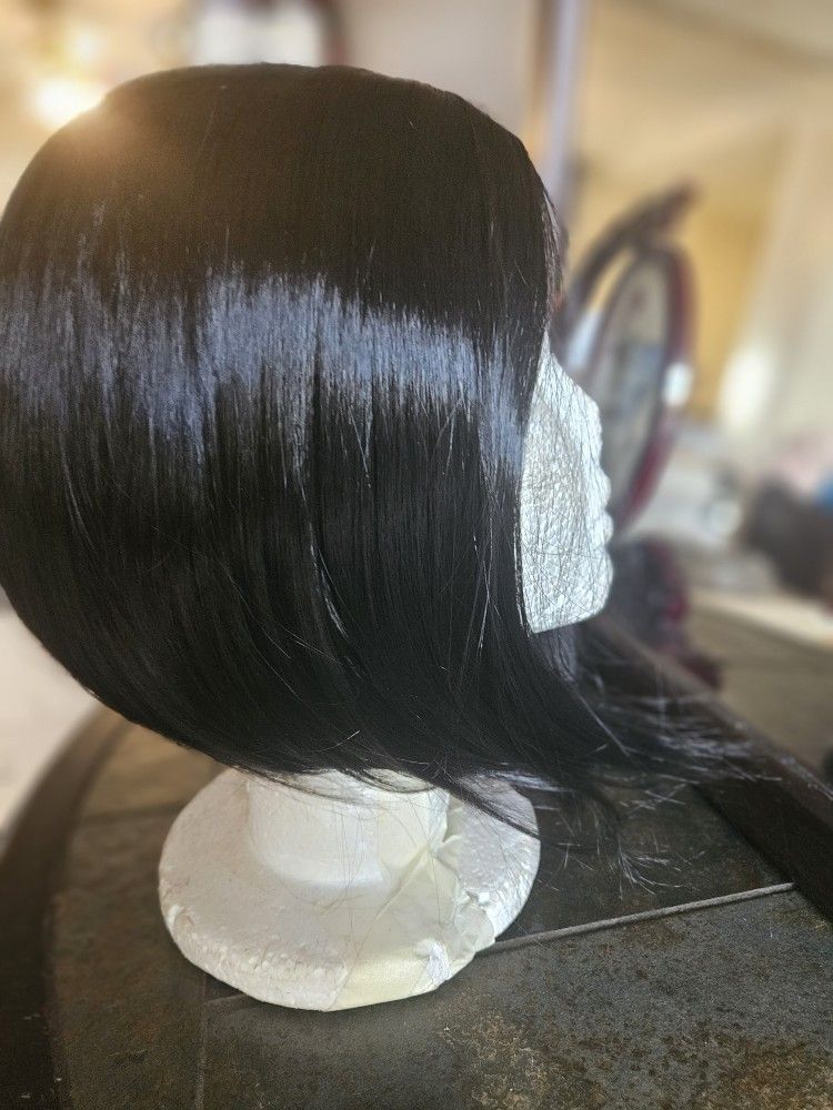 Synthetic Brand New Black Short Wigs - Halloween Costumes Accessories