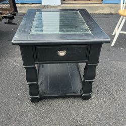 Black side/end table (needs cleanup) 24t x27d x23w