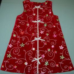 Children's Place Girls 24M Red/Maroon Velour Jumper