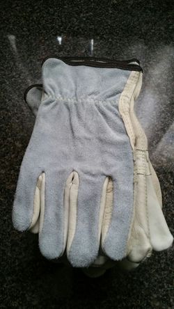 Large leather work gloves