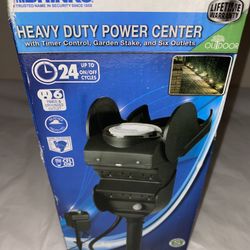 Brinks Outdoor Heavy Duty Power Center With Timer Control Stake & 6 Outlets