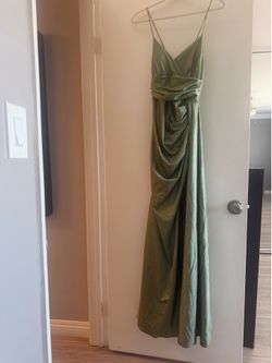SAGE GLITTER GREEN DRESS