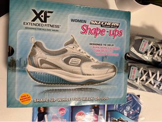 New Skechers Shape-Ups XF Accelerators Women’s Size 9.5 Silver Blue 12320/SLBL DVD Box