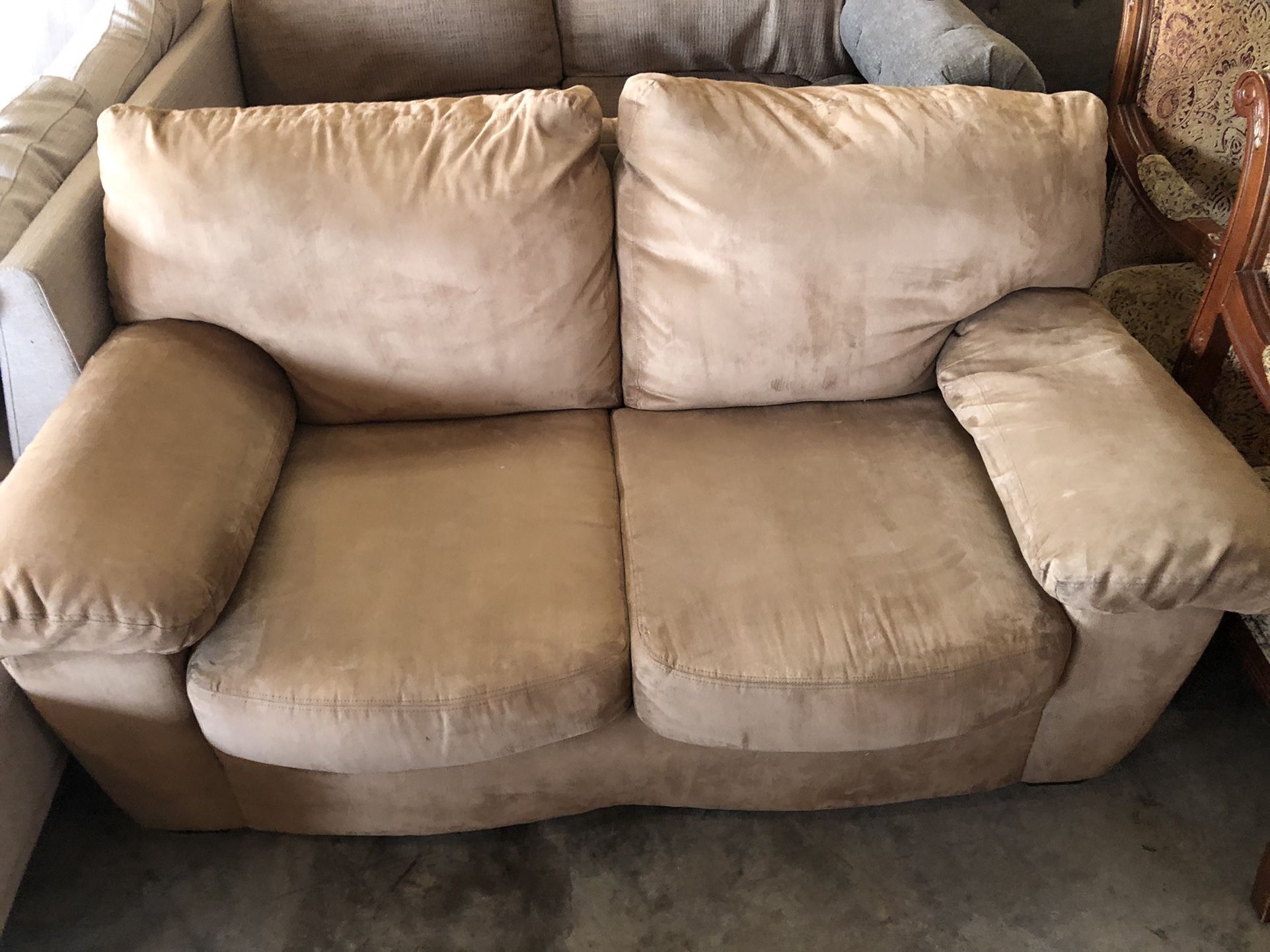 Biege Loveseat Couch “WE DELIVER”
