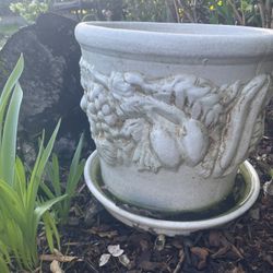 Large Flower Ceramic Pot