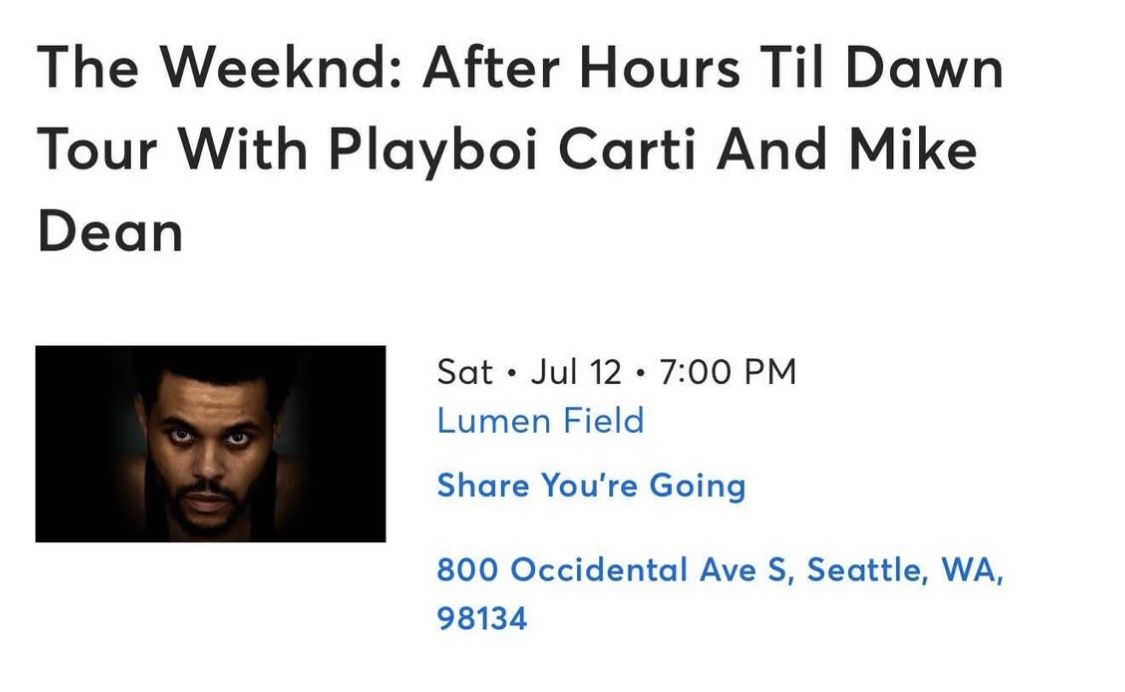 The Weeknd Tickets @ Lumen Field