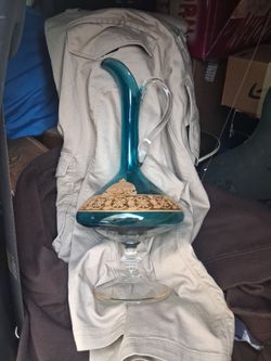 A 20th-century Venetian glass ewer with gold decoration
