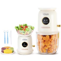 Baby Food Maker, Wireless Baby Food Processor Set for Baby Food, Fruit, Vegatable, Meat, Baby Food Blender with Baby Food Containers, Baby Food Freeze
