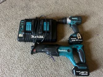 Makita 18V Drill, Reciprocating Saw & Dual Charger Set
