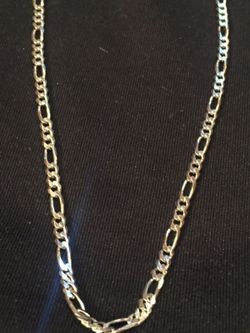 14k solid white gold fancy figaro chain