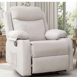 🔥Brand new🔥 Recliner Chair, Small Recliners for Small Spaces, Reclining Chair, Manual Recliner with Cup Holders and Side Pockets, Chairs for Living 