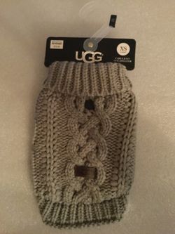 Pet Dog Ugg Cable Knit Gray Sweater XS