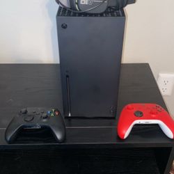Xbox One Series X with accessories 