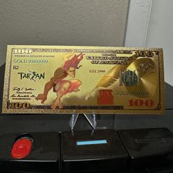 24k Gold Foil Plated Tarzan Disney Banknote