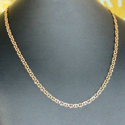 10k solid rose gold Mariner style chain necklace 20”