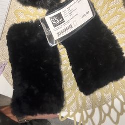 The Fur Salon at Saks Fifth Avenue Dyed knitted shearling lamb glov es, 'fingerless' (real fur)"