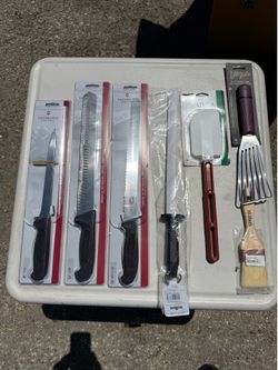 Victorinox Knife Set + Kitchen Tools Bundle Bread Knife Slicer Chef Set