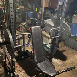 Titan Rack with gym equipment 