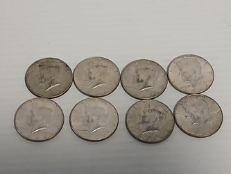 Kennedy Half Dollar Coins Lot of 8  40 percent  silver
