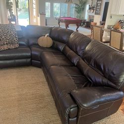 Real Leather Sectional Sofa 4 Pcs .
